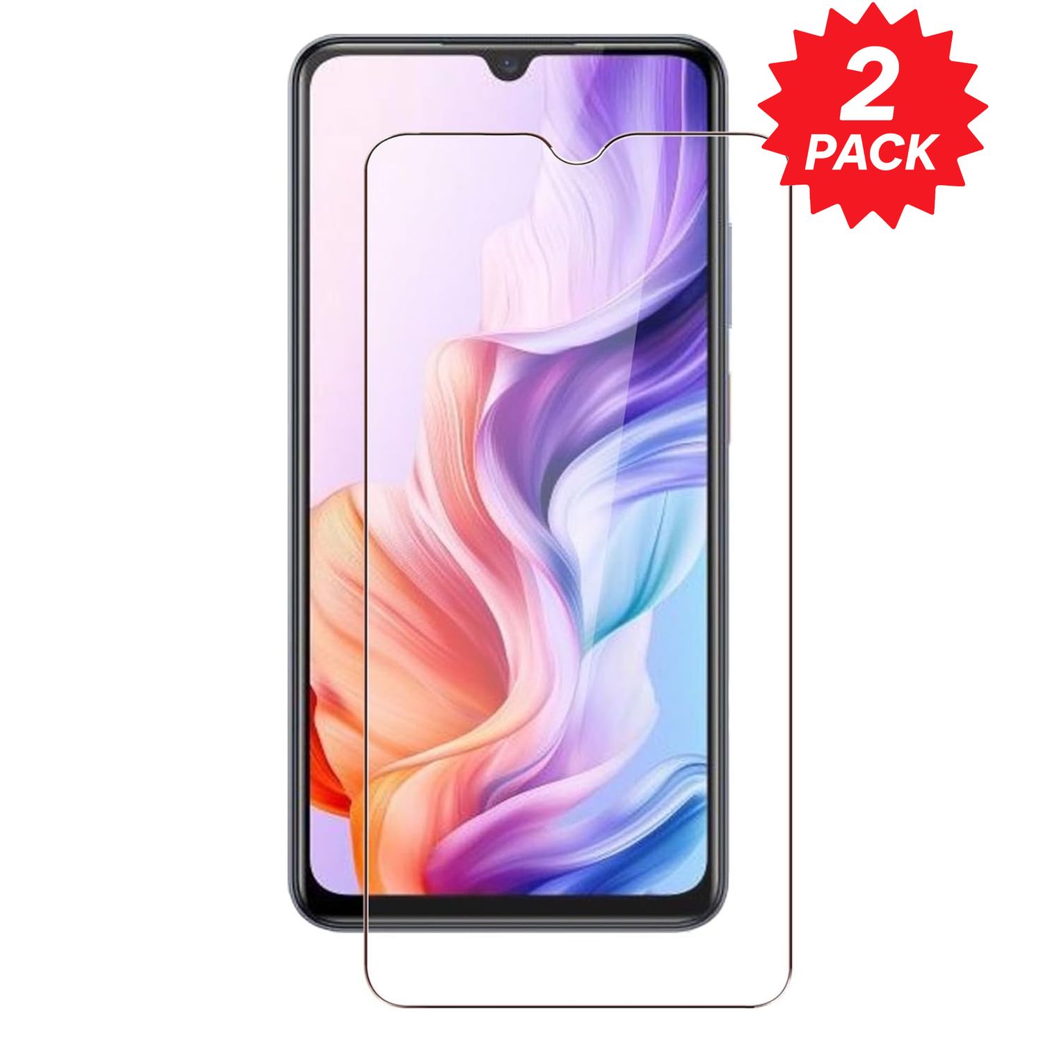 F&uuml;r ZTE Blade V70 Max 2x 2.5D 0,26mm 9H Hart Glas Display Schutz Folie 
