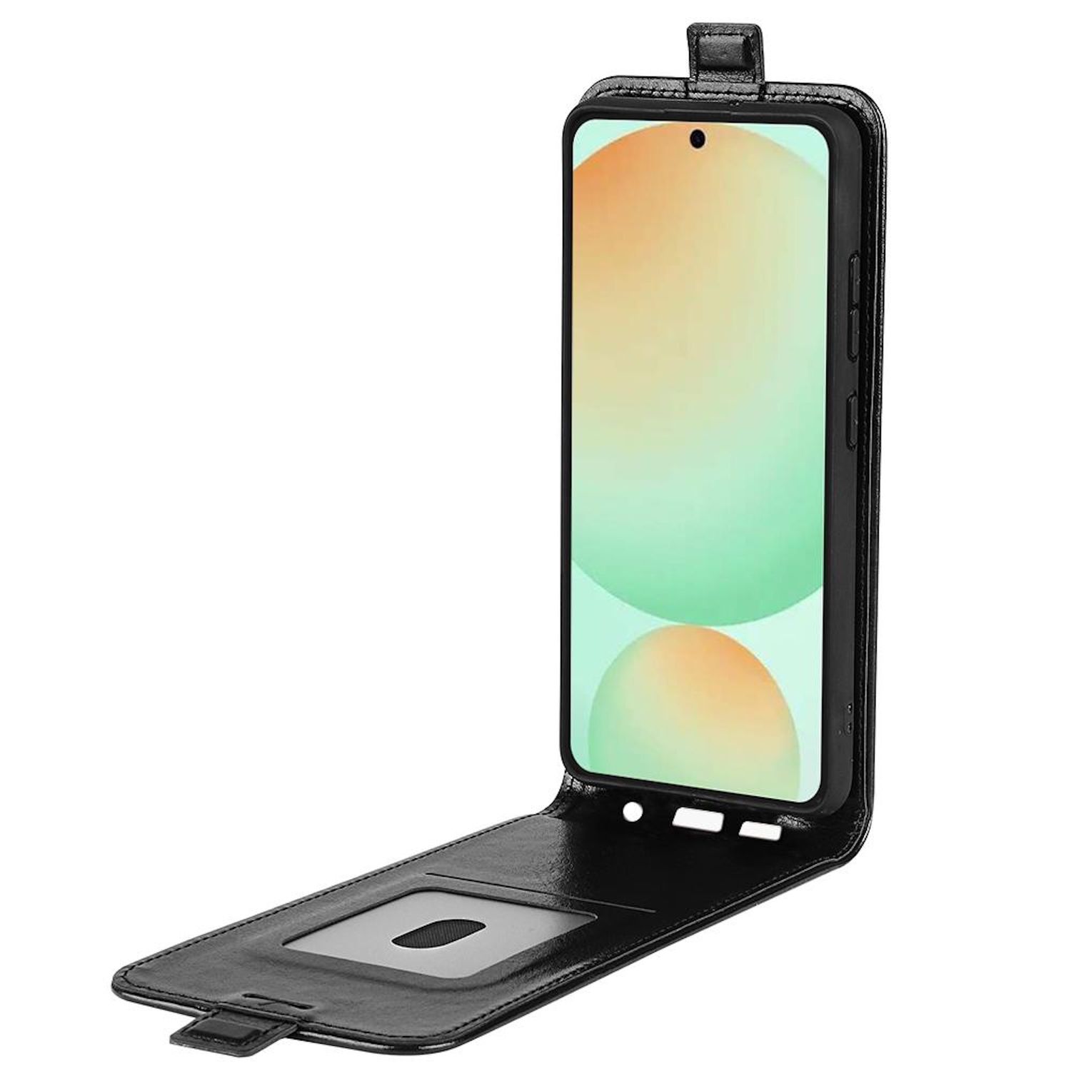 F&uuml;r Samsung Galaxy S25 FE 5G Kunstleder Flip Schutz H&uuml;lle Schwarz 