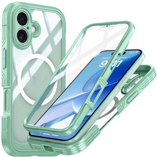 Für Apple iPhone 17 MagSafe 360 Full Body Hybrid Tasche Bumper Grün 