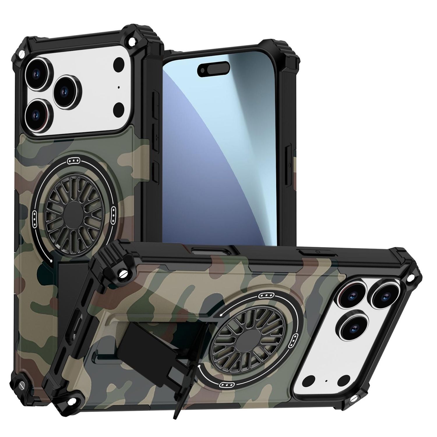 F&uuml;r Apple iPhone 17 Pro Max Camouflage MagSafe Ring Kickstand H&uuml;lle 
