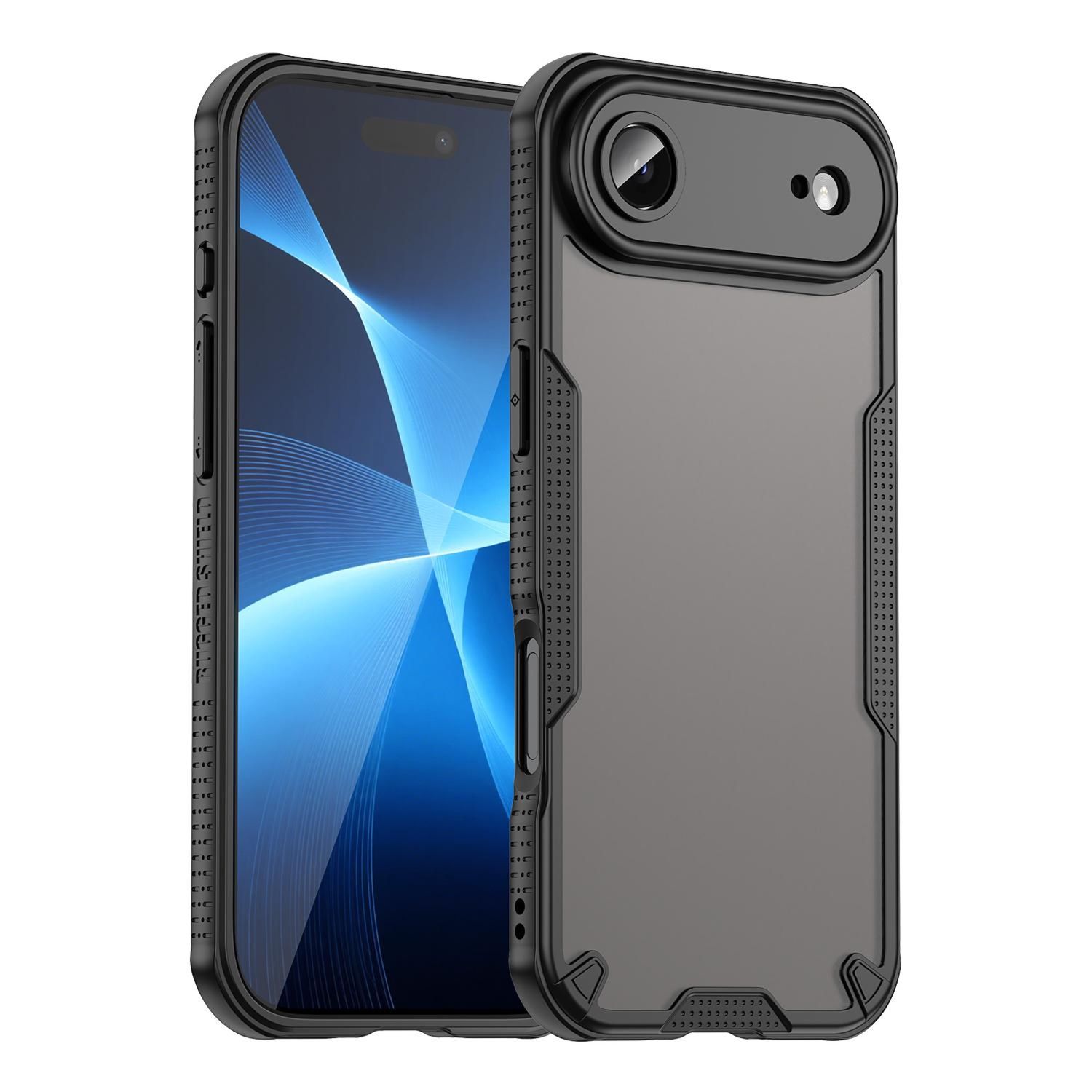 F&uuml;r Apple iPhone 17 Air Armor Kunststoff Hybrid TPU H&uuml;lle Schwarz 