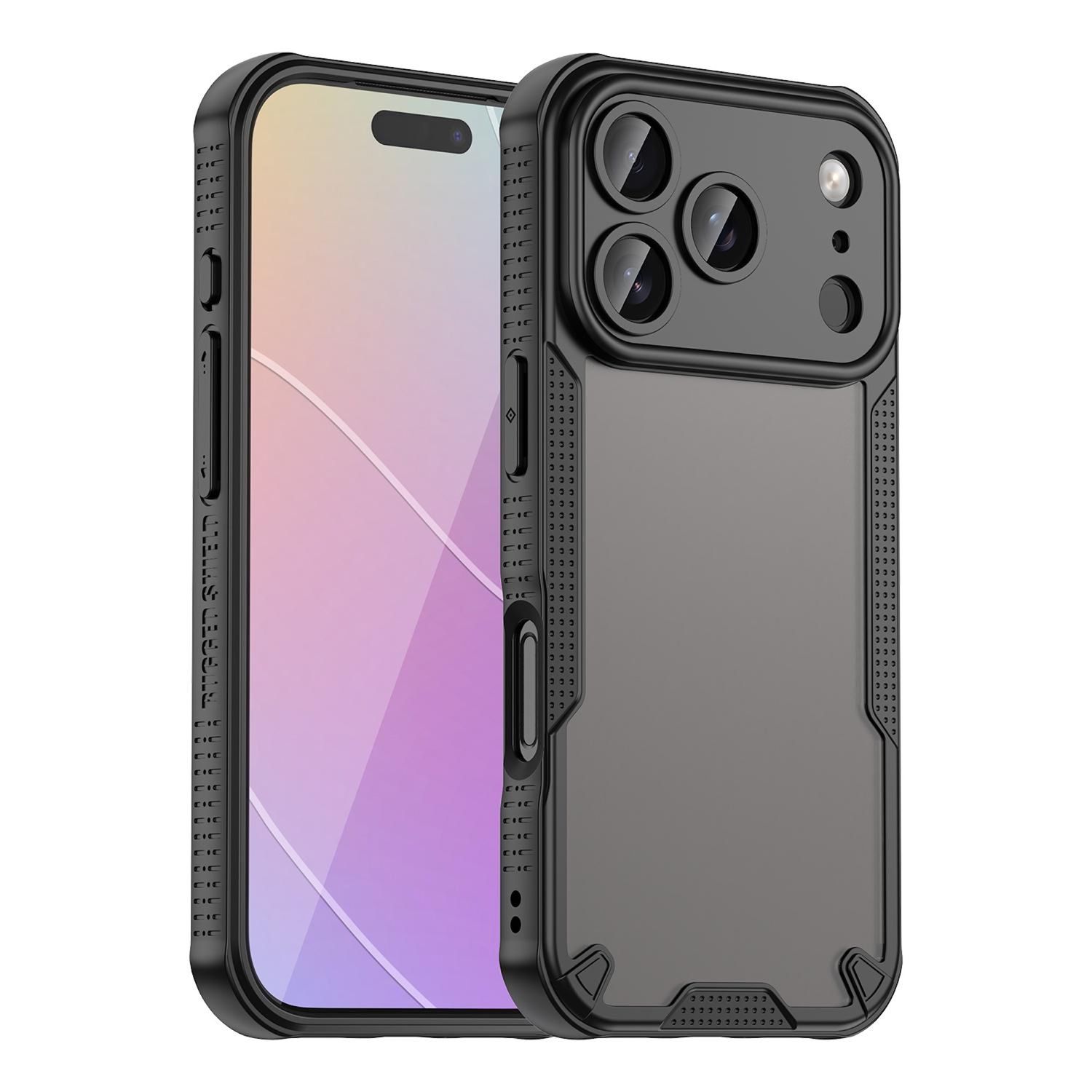 F&uuml;r Apple iPhone 17 Pro Armor Kunststoff Hybrid TPU H&uuml;lle Schwarz 