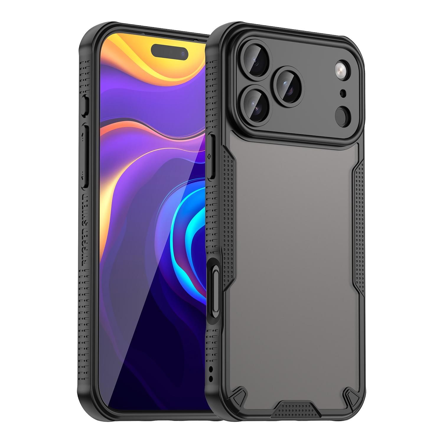 F&uuml;r Apple iPhone 17 Pro Max Armor Kunststoff Hybrid TPU H&uuml;lle Schwarz 