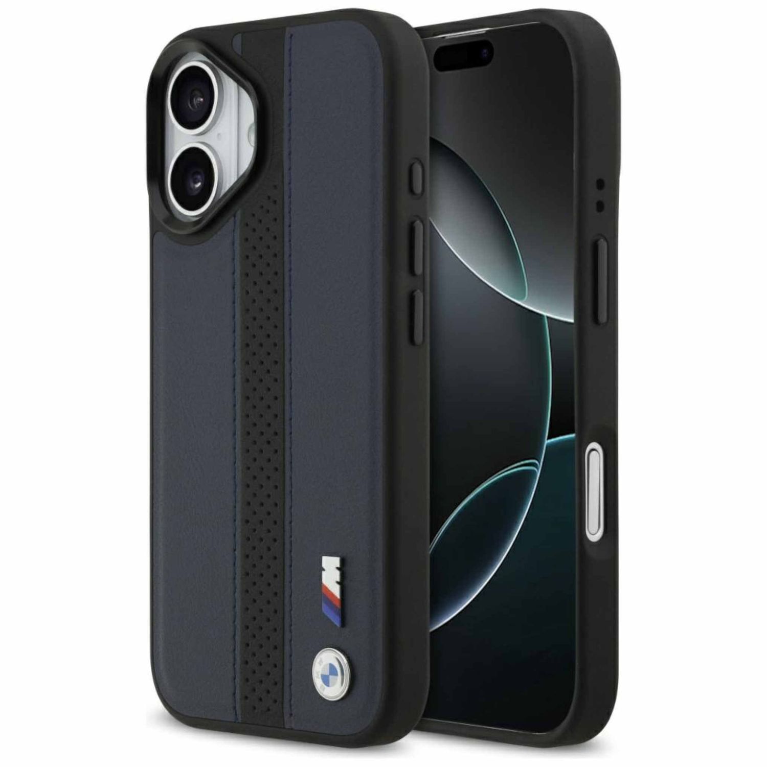 BMW Apple M Perforated Stripe Logo MagSafe iPhone 17 Schutzh&uuml;lle Blau 