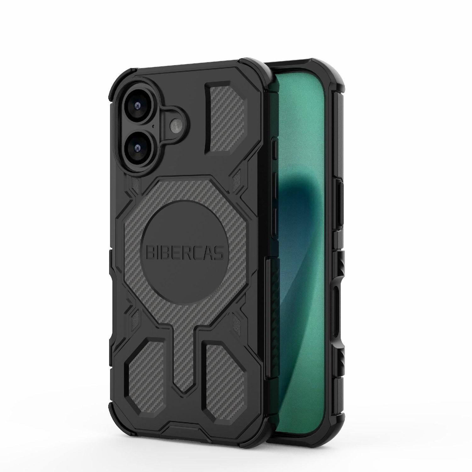 F&uuml;r Apple iPhone 17 BIBERCAS Real Color Series MagSafe H&uuml;lle Schwarz 