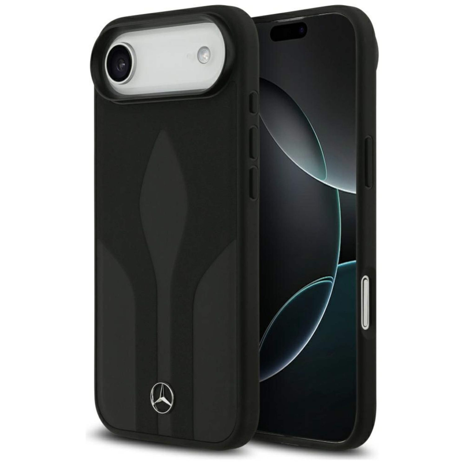 Mercedes Apple Leather The Move MagSafe iPhone 17 Air H&uuml;lle Schwarz 