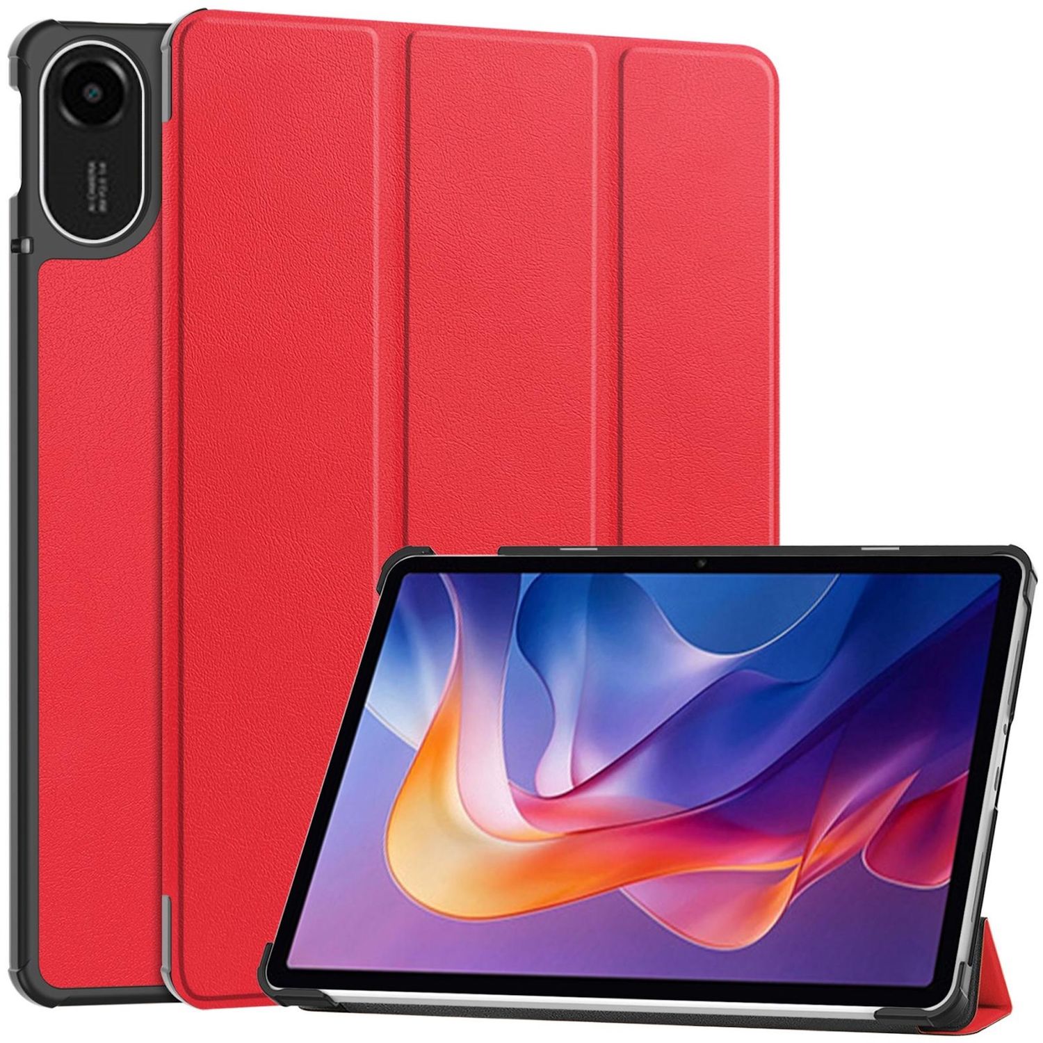 F&uuml;r Xiaomi Redmi Pad 2 4G 11 Zoll 2025 3folt Wake UP Smart Tasche Rot 