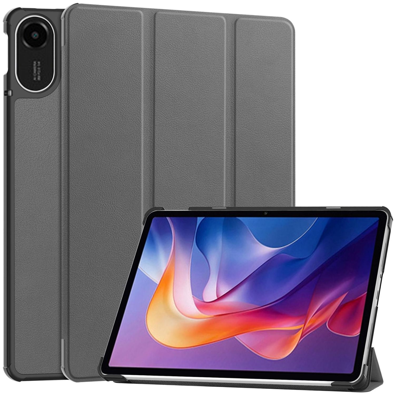 F&uuml;r Xiaomi Redmi Pad 2 4G 11 Zoll 2025 3folt Wake UP Smart Tasche Grau 