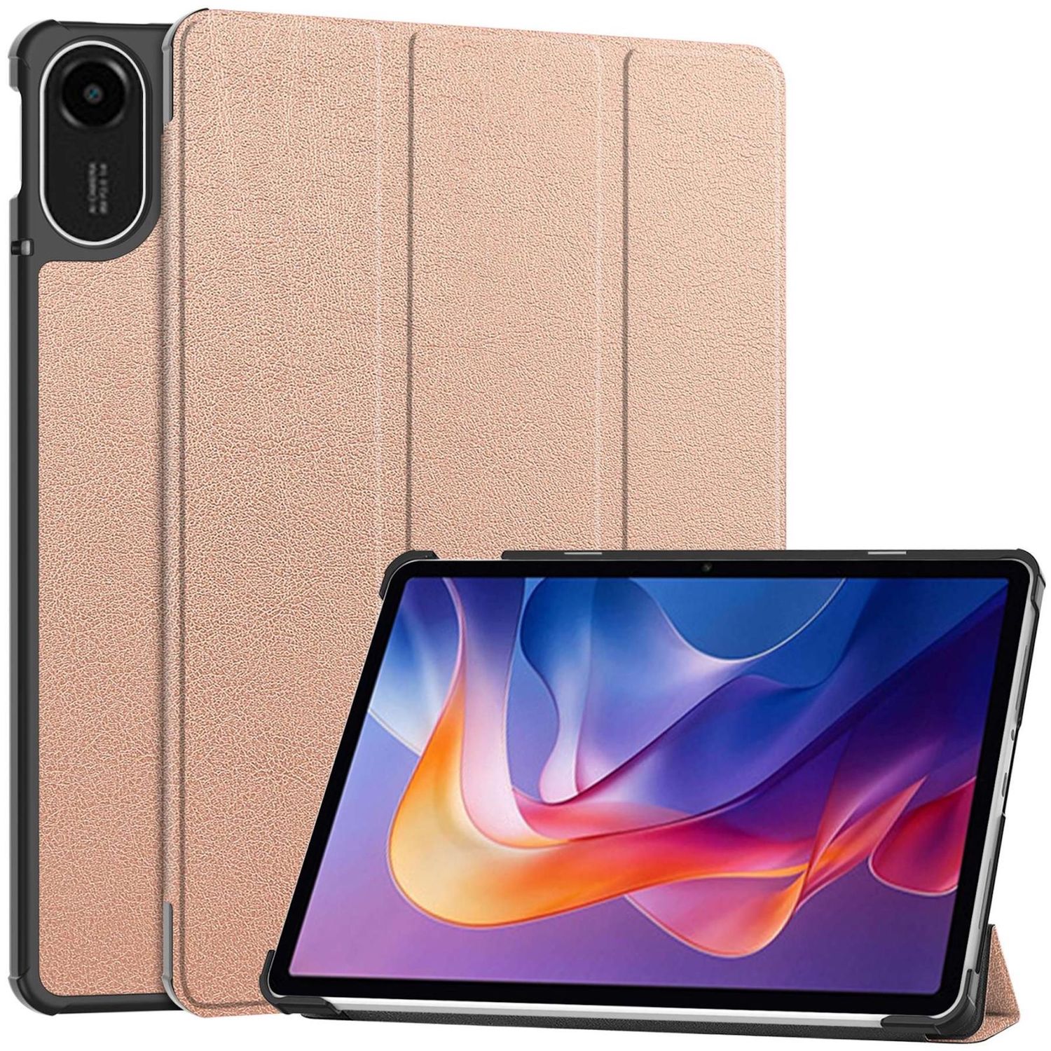 F&uuml;r Xiaomi Redmi Pad 2 4G 11 Zoll 2025 3folt Wake UP Tasche Rose Gold 