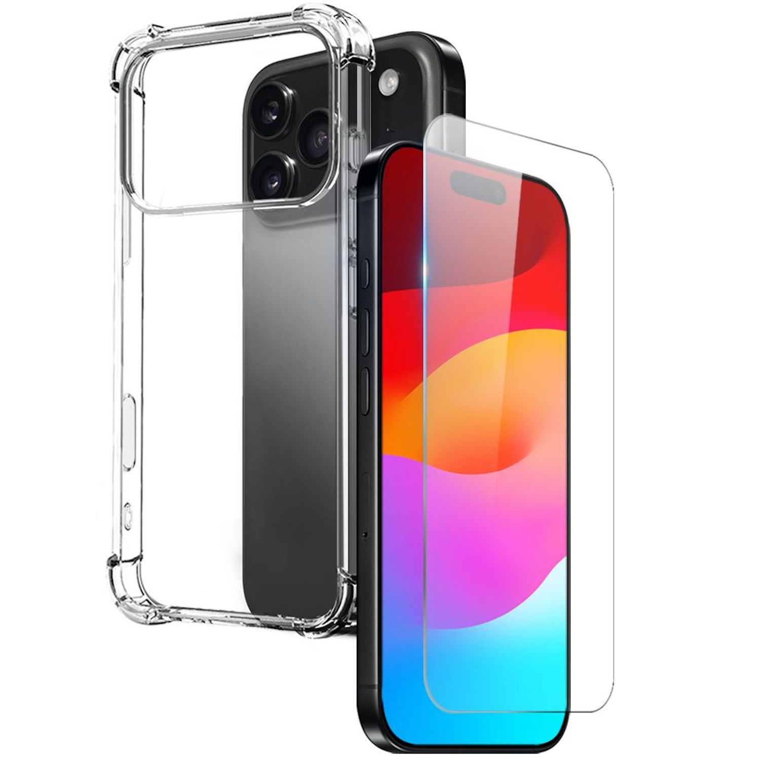 F&uuml;r Apple iPhone 17 Pro Schock TPU Silikon Schutz H&uuml;lle + 9H Hart Glas 