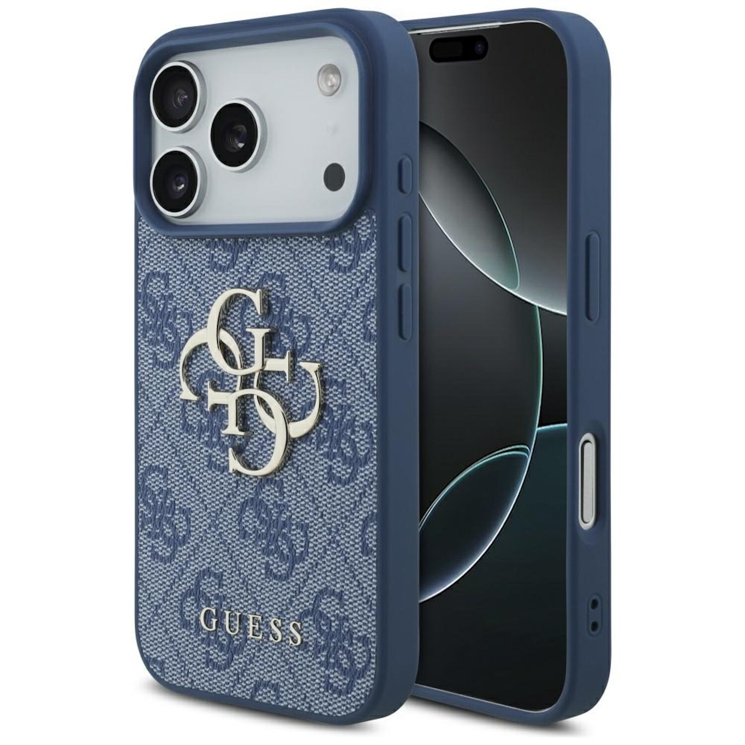 Guess Apple iPhone 17 Pro 4G Big Logo Schutzh&uuml;lle Case Cover Etui Blau 