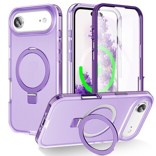 Für Apple iPhone 17 Air Skin Feel MagSafe Ring Halter 360 Hülle Lila 