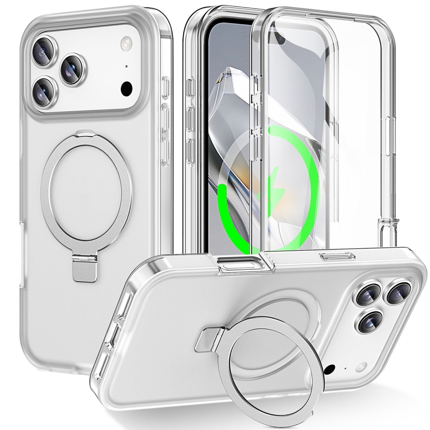 F&uuml;r Apple iPhone 17 Pro Max Skin Feel MagSafe Ring H&uuml;lle Transparent 