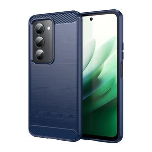 Für Xiaomi Redmi 15 5G Carbon Fiber Brushed Design TPU Hülle Blau 