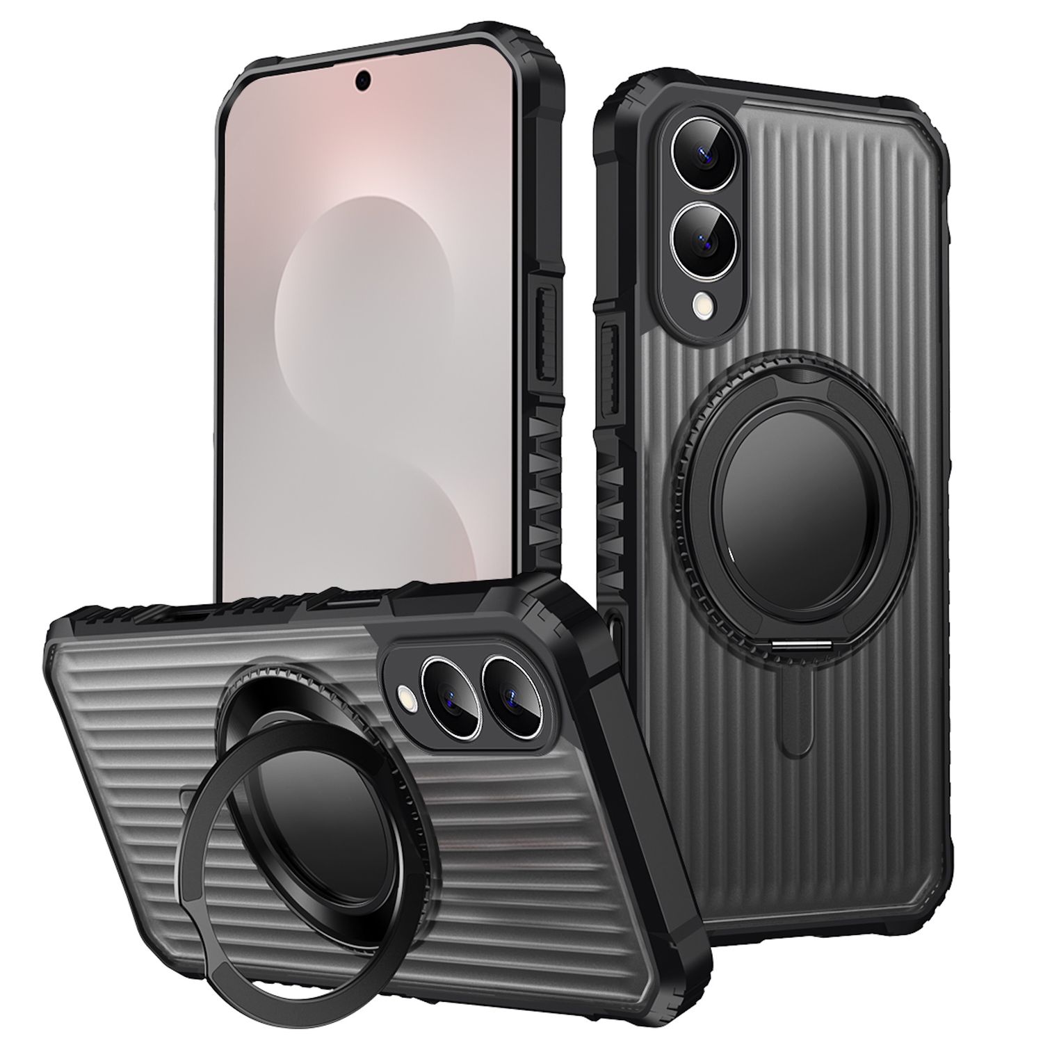 F&uuml;r Samsung Galaxy S25 FE MagSafe 360 Grad Ring Halter H&uuml;lle Schwarz 