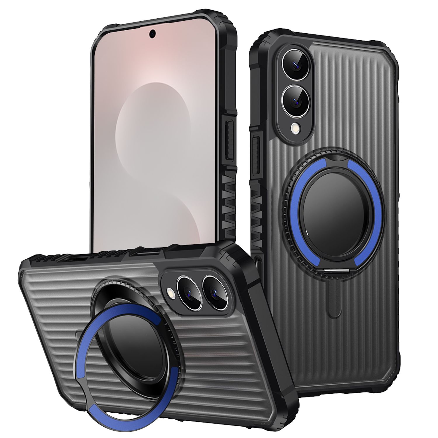 F&uuml;r Samsung Galaxy S25 FE MagSafe 360 Grad Ring Halter H&uuml;lle Blau 