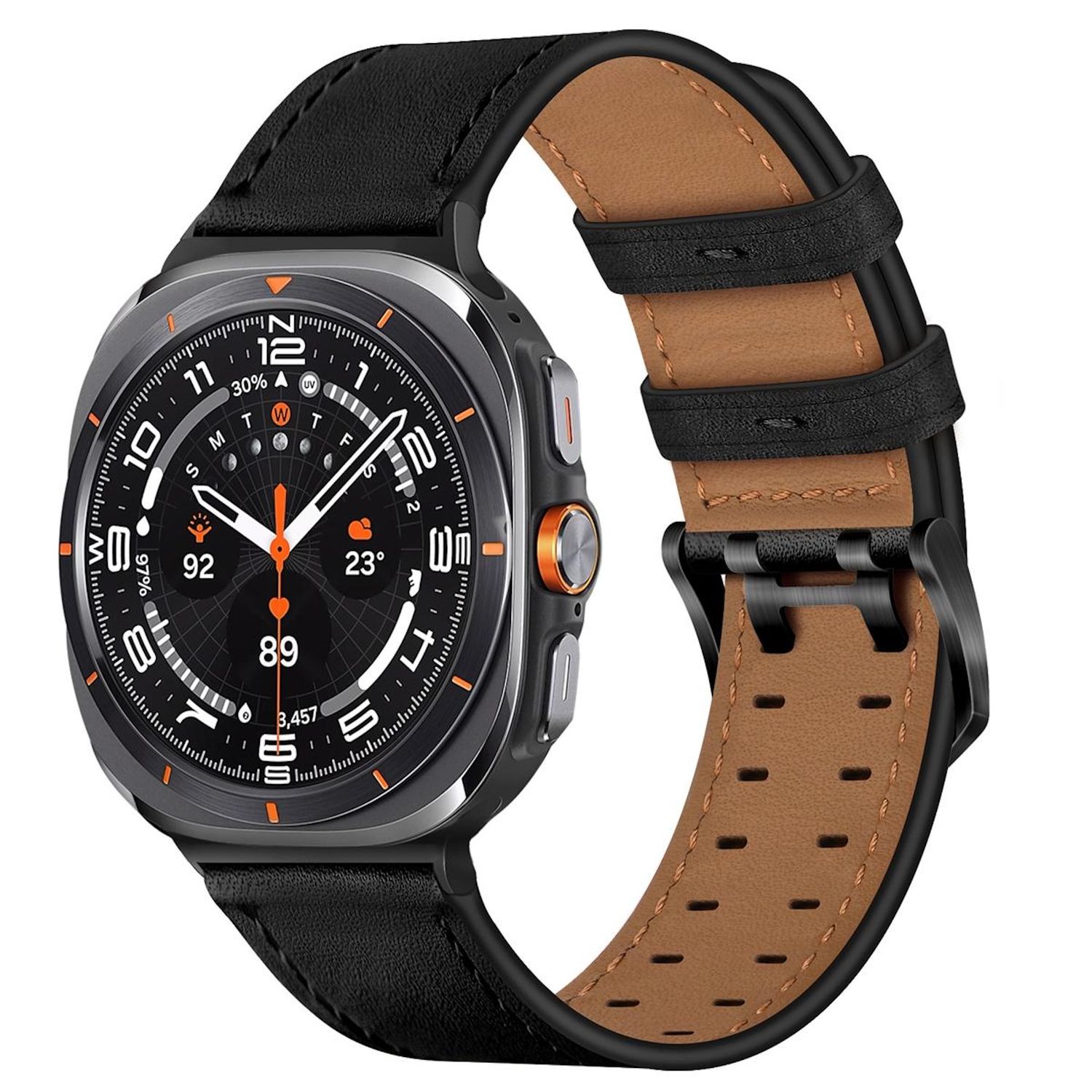 Echtleder Armband f&uuml;r Samsung Galaxy Watch 8 / 8 Classic mit Doppelverschluss 