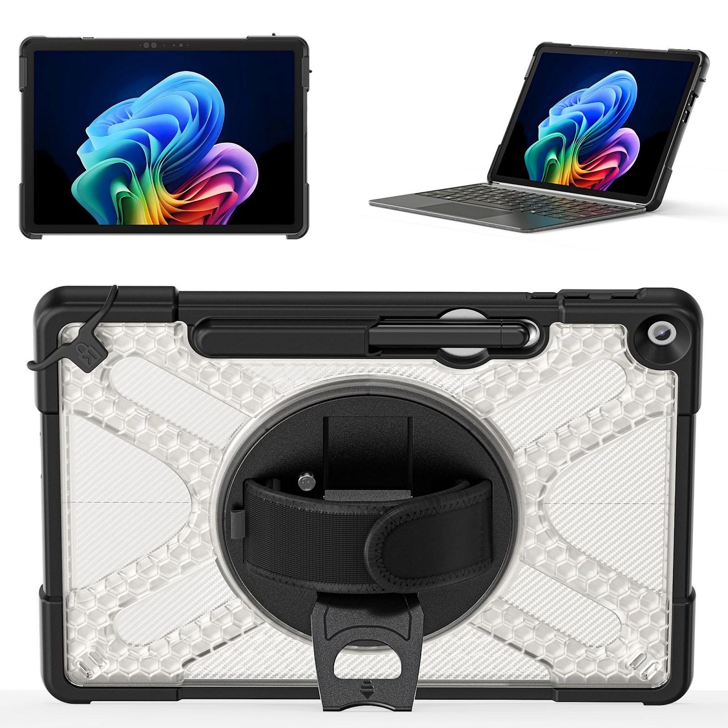 F&uuml;r Microsoft Surface Pro 12 2025 Sto&szlig;fest TPU PC H&uuml;lle mit Halterung 