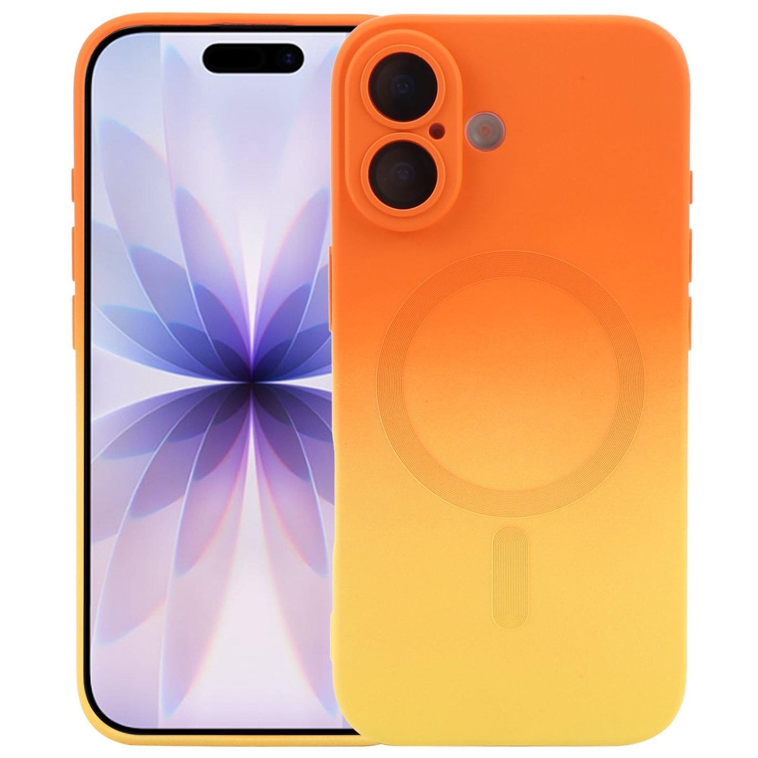 F&uuml;r Apple iPhone 17 Silikon MagSafe H&uuml;lle Farbverlauf & Linsenschutz 
