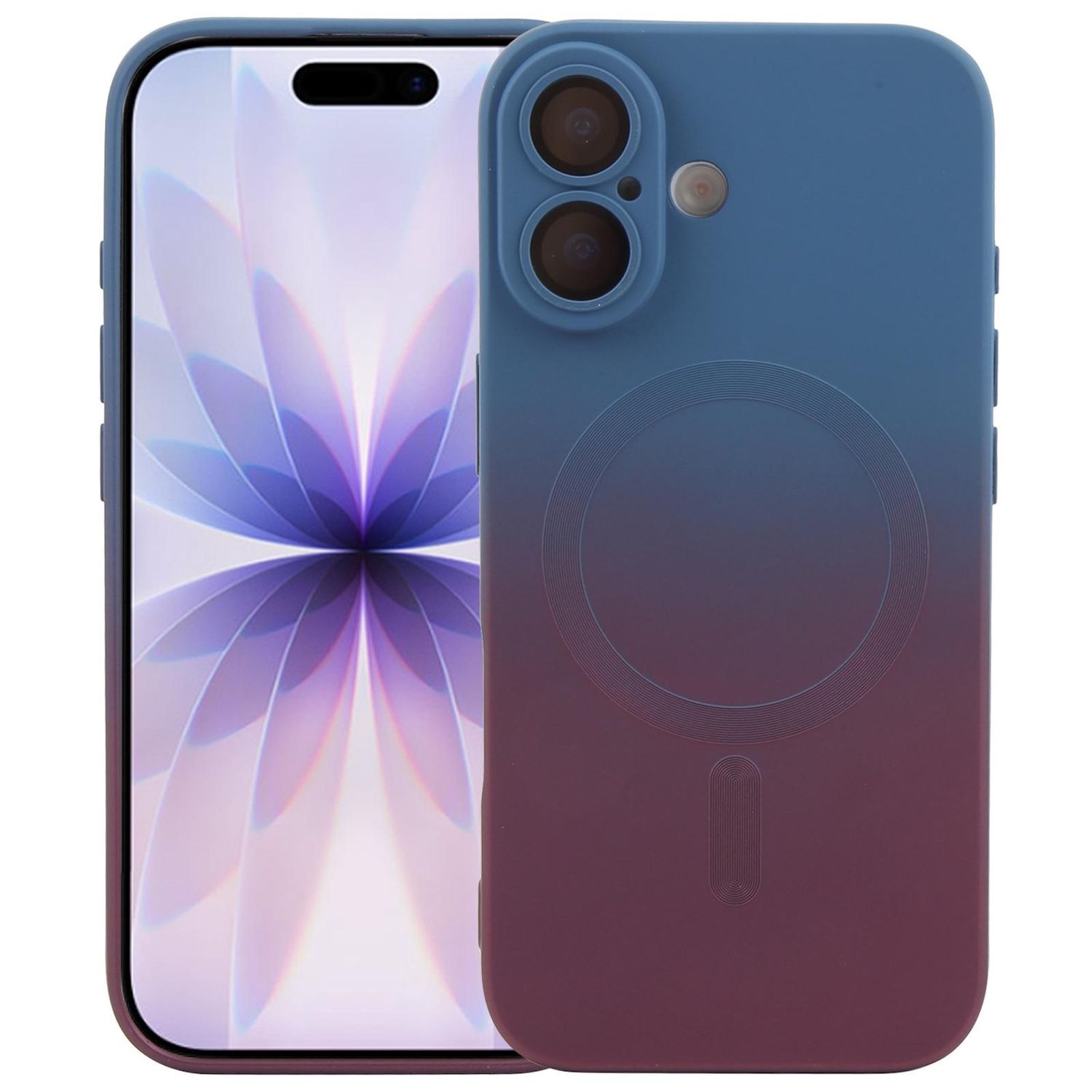 F&uuml;r Apple iPhone 17 Silikon MagSafe H&uuml;lle Farbverlauf & Linsenschutz 
