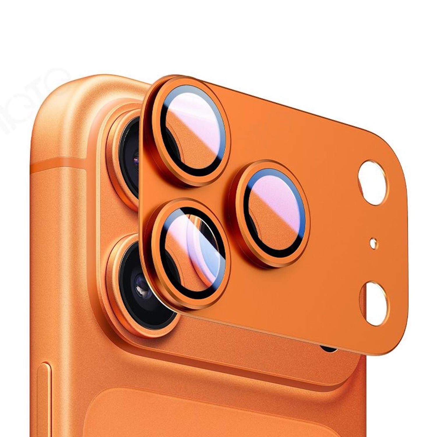 F&uuml;r Apple iPhone 17 Pro Max Kamera Full Schutzring Aluminium Orange 