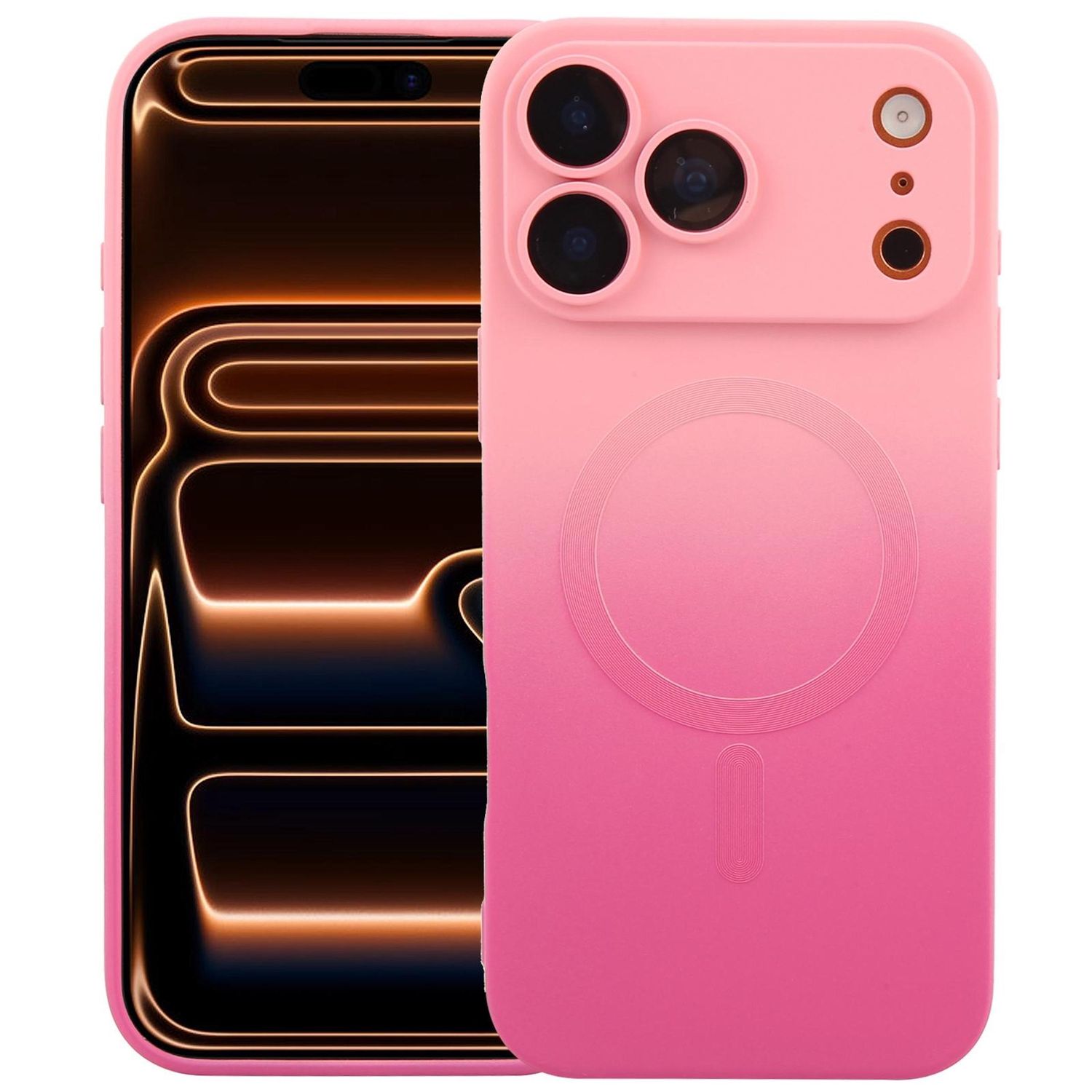 F&uuml;r Apple iPhone 17 Pro Silikon MagSafe H&uuml;lle Farbverlauf Linsenschutz 