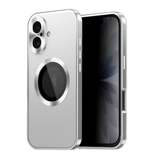 Für Apple iPhone 17 Full Cover MagSafe Hülle Metallrahmen Silber 