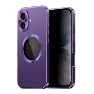 Für Apple iPhone 17 Full Cover MagSafe Hülle Metallrahmen Lila 