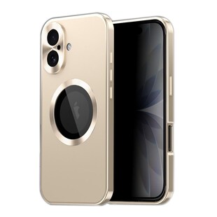 Für Apple iPhone 17 Full Cover MagSafe Hülle Metallrahmen Gold 