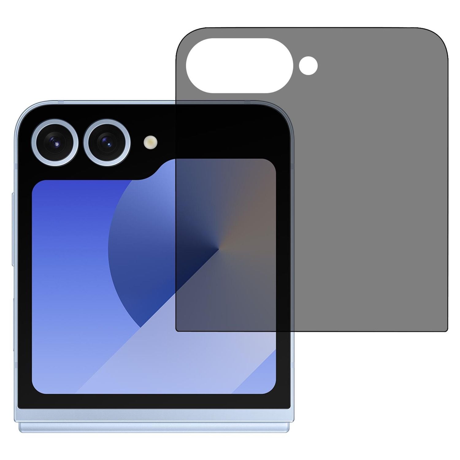 F&uuml;r Samsung Galaxy Z Flip7 5G 1x Back Screen Privacy Schutz Hart Glas 