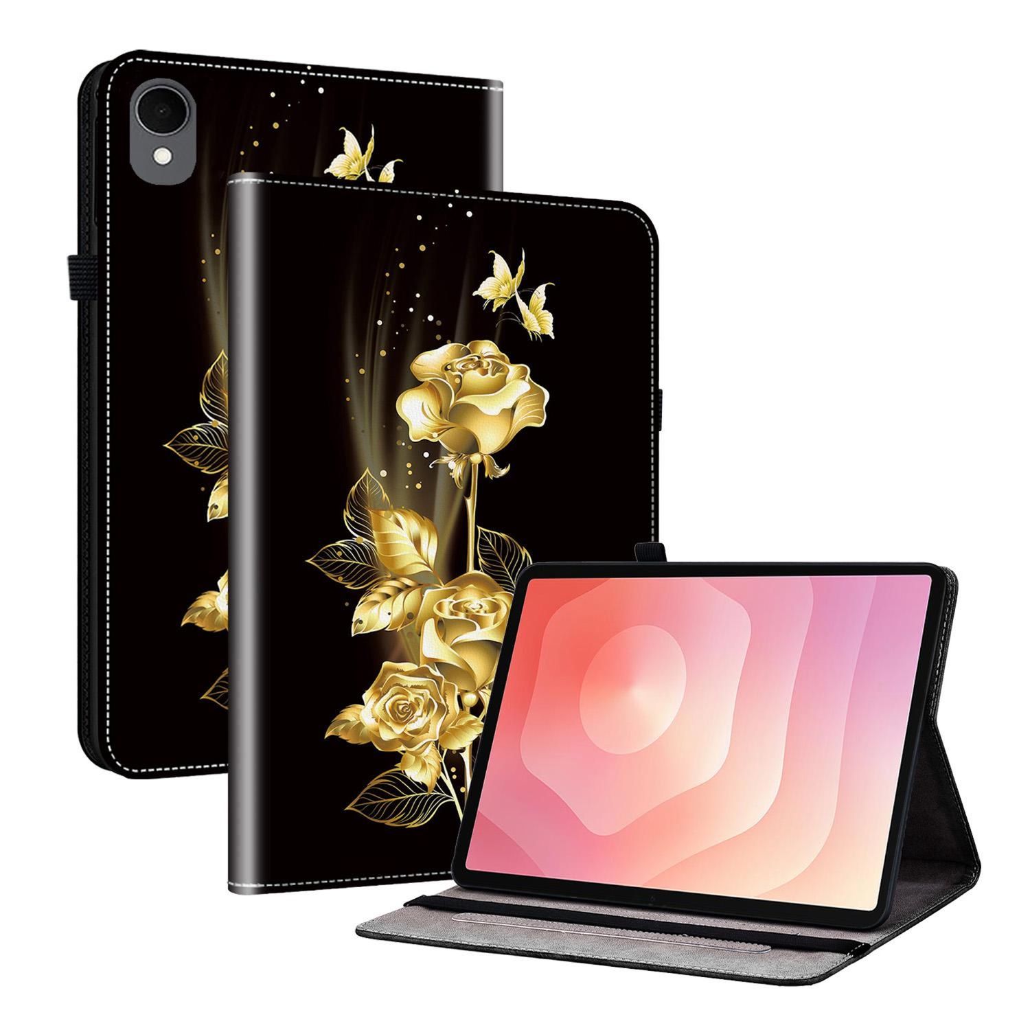 F&uuml;r Samsung Galaxy Tab S11 Crystal Textur Kunstleder Motiv Schutzh&uuml;lle 