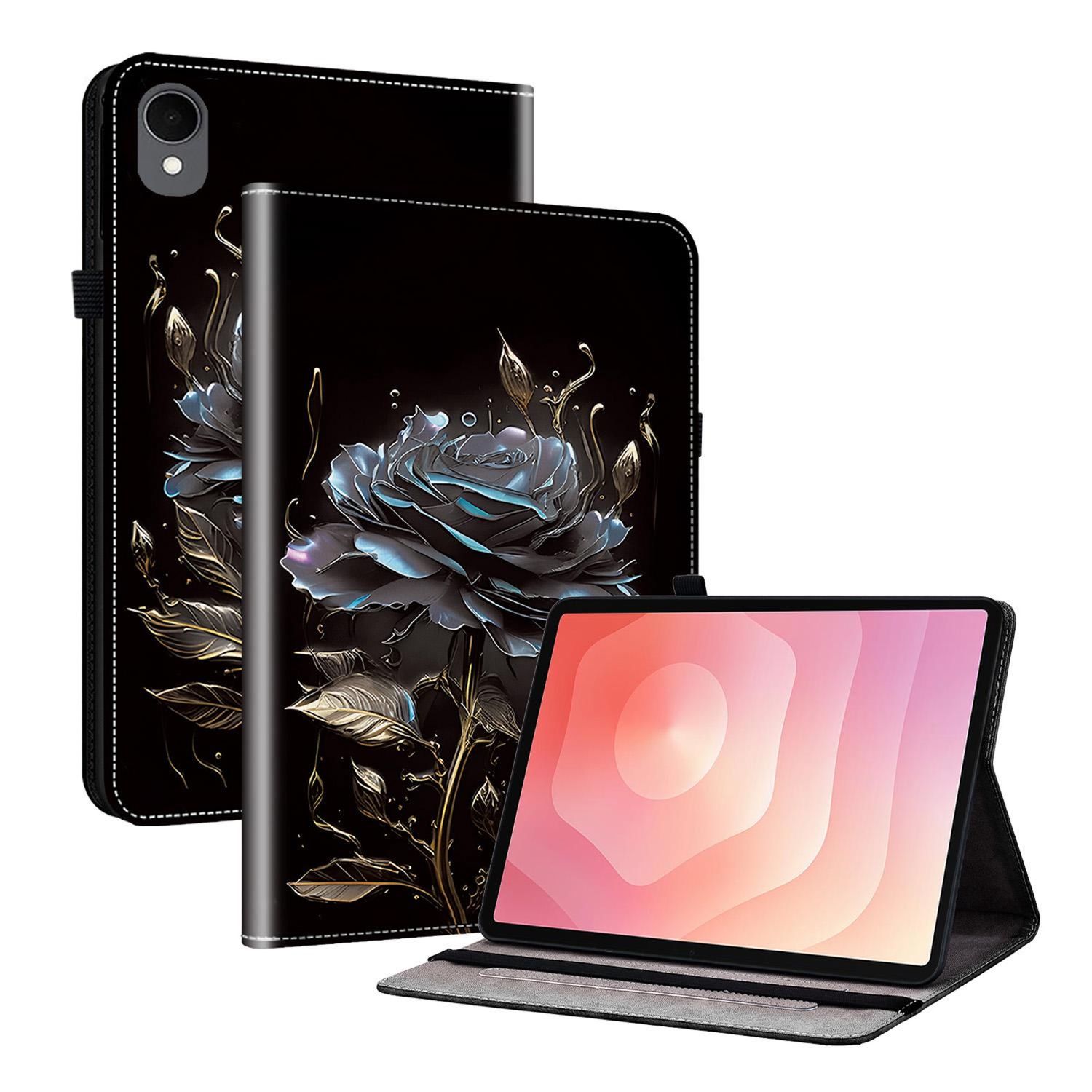 F&uuml;r Samsung Galaxy Tab S11 Crystal Textur Kunstleder Motiv Schutzh&uuml;lle 