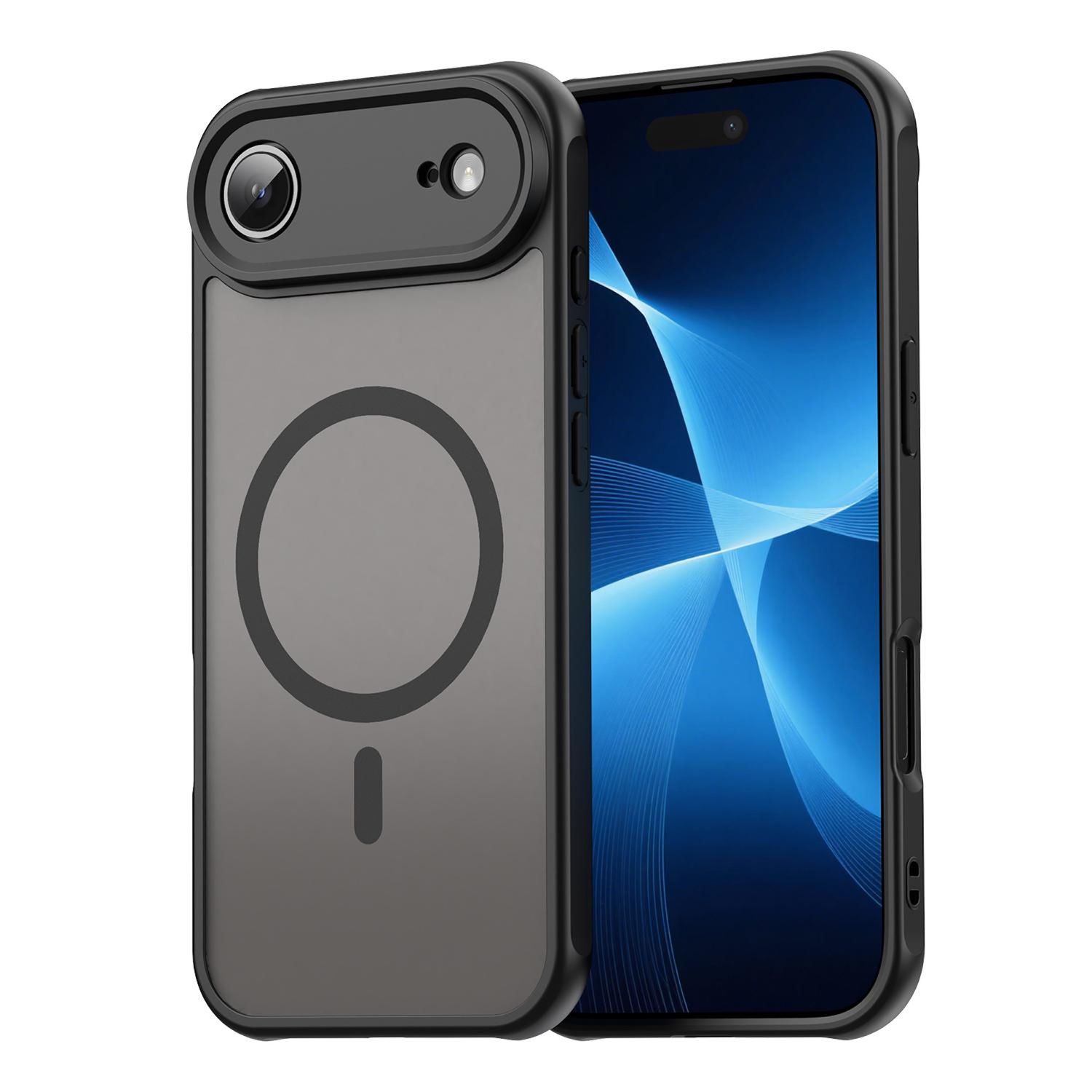 F&uuml;r Apple iPhone 17 Air ShadowGuard TPU Frosted MagSafe H&uuml;lle Schwarz 