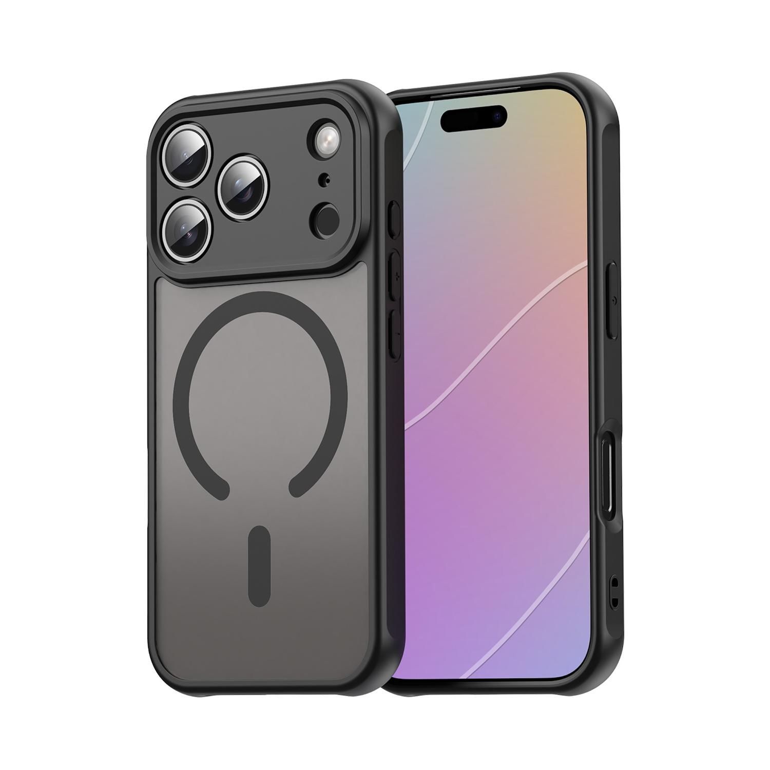 F&uuml;r Apple iPhone 17 Pro ShadowGuard TPU Frosted MagSafe H&uuml;lle Schwarz 