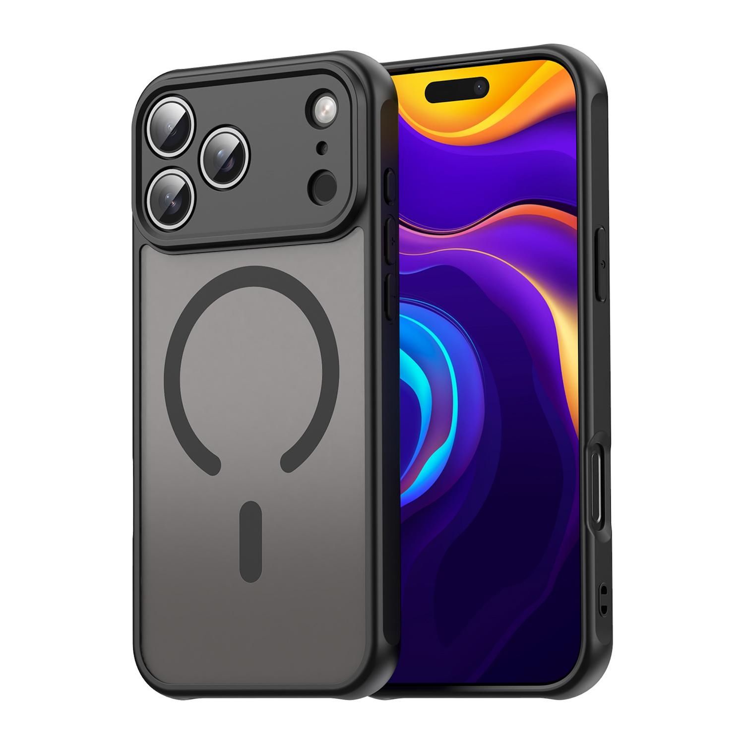 F&uuml;r Apple iPhone 17 Pro Max ShadowGuard Frosted MagSafe H&uuml;lle Schwarz 