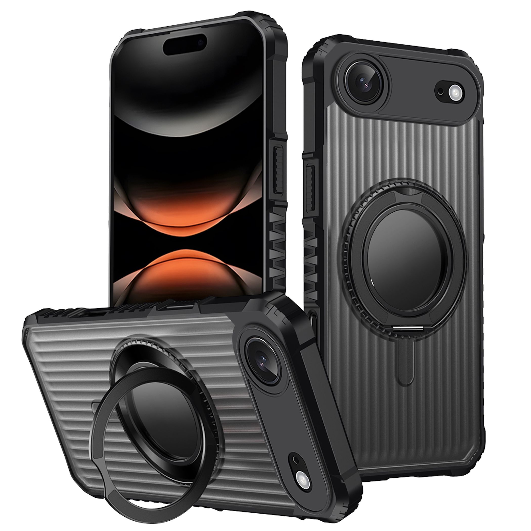 F&uuml;r Apple iPhone 17 Air MagSafe 360 Ring Halter Schutz H&uuml;lle Schwarz 