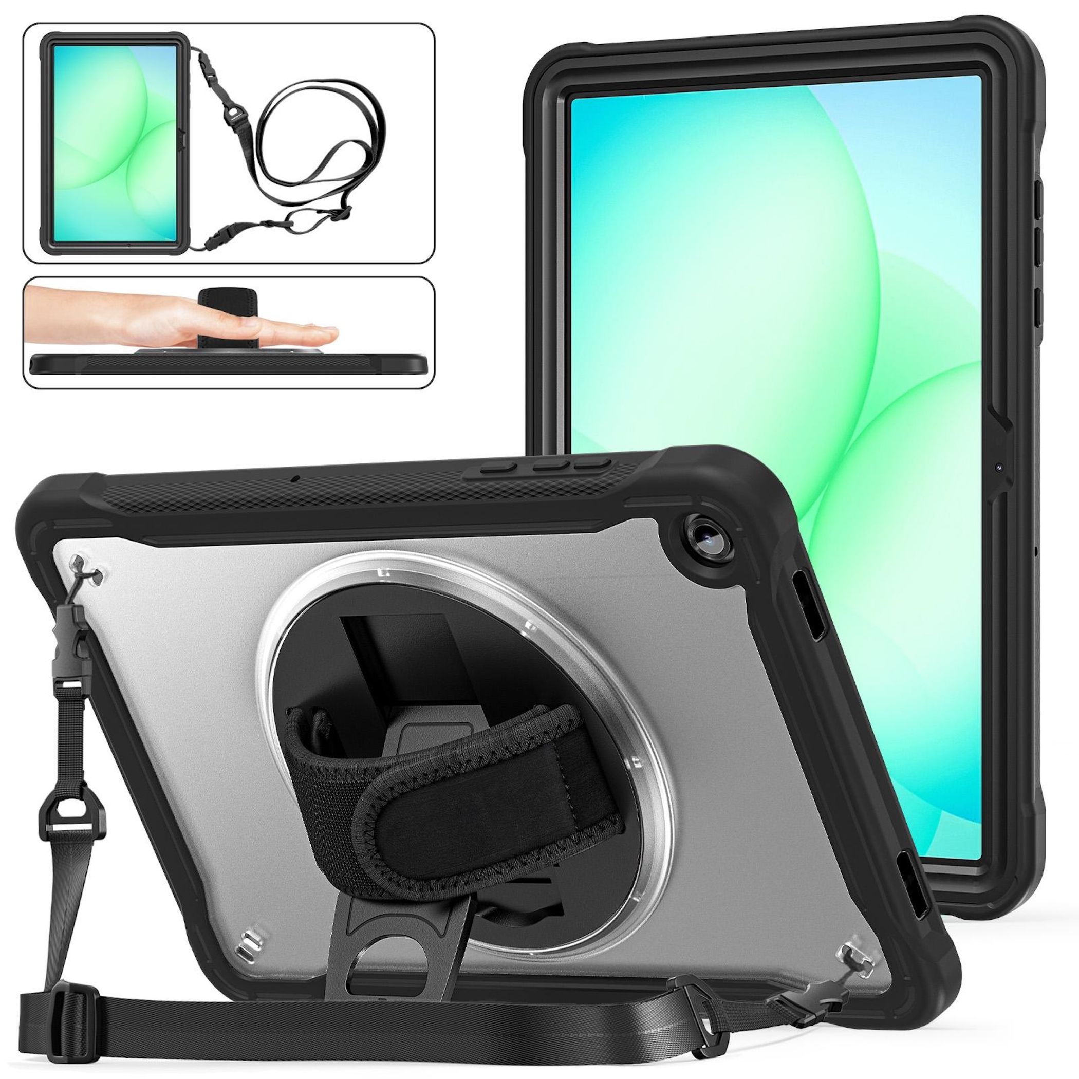 F&uuml;r Samsung Galaxy Tab A11 Plus 360 Rotation Hybrid H&uuml;lle Transparent 