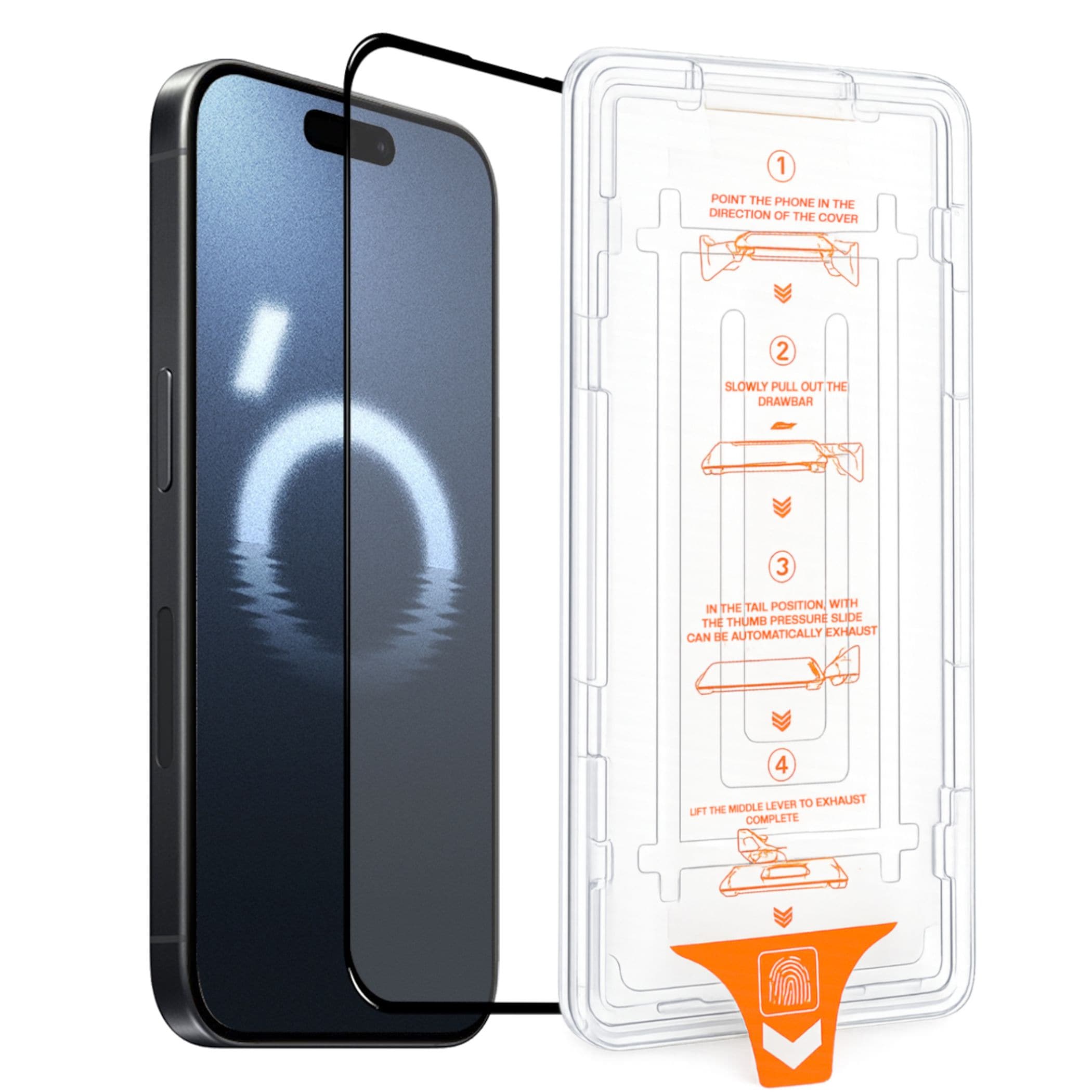 F&uuml;r Apple iPhone 16 Pro SnapFit 9H Glas Schutzglas Installationshilfe 