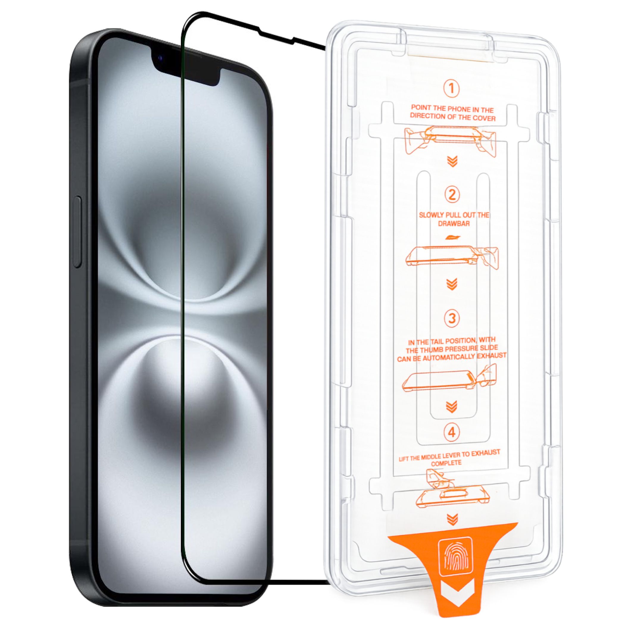 f&uuml;r Apple iPhone 17e / 16e SnapFit Glas Schutzglas Installationshilfe 