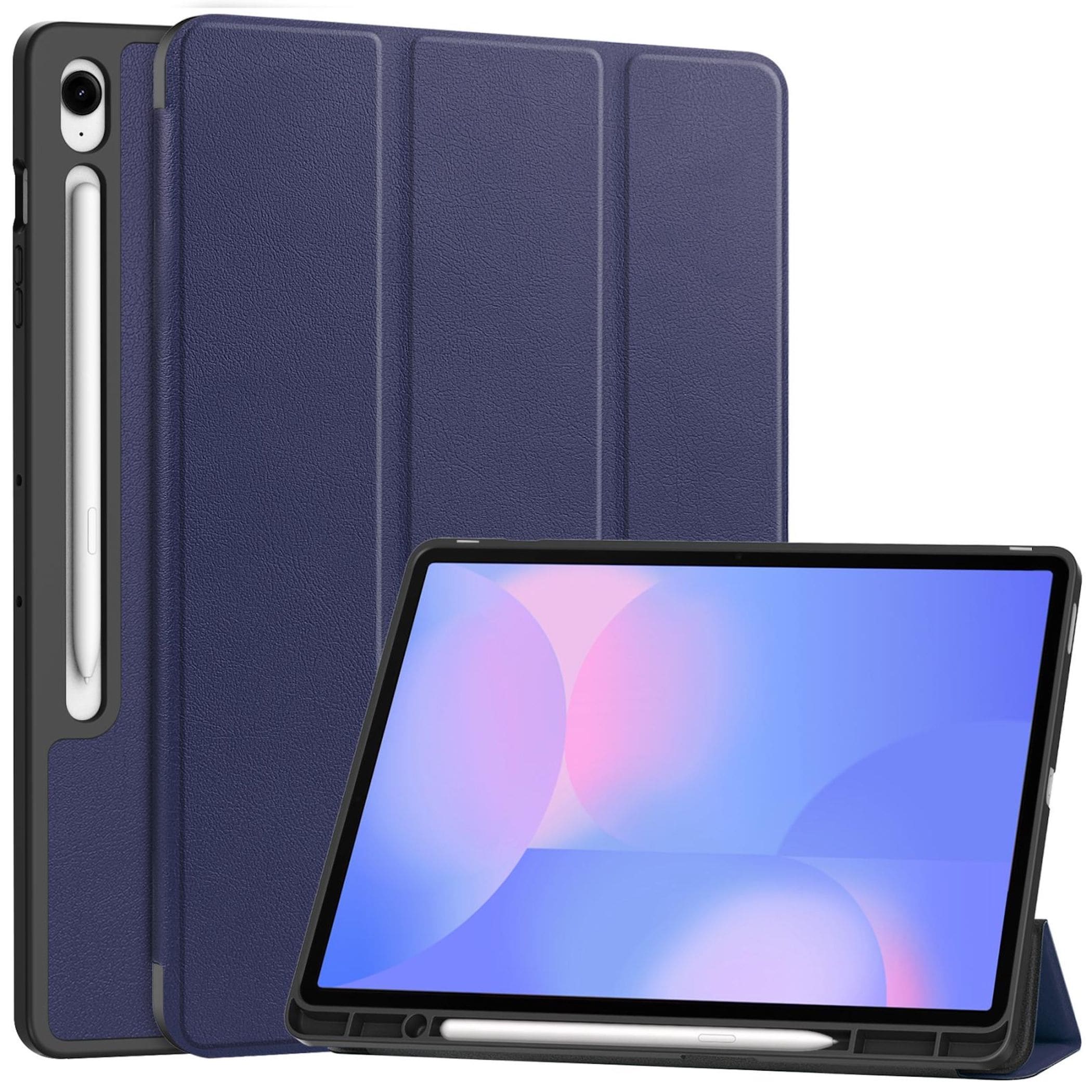 F&uuml;r Samsung Galaxy Tab S10 FE Plus 3folt Wake UP Tasche H&uuml;lle Blau 