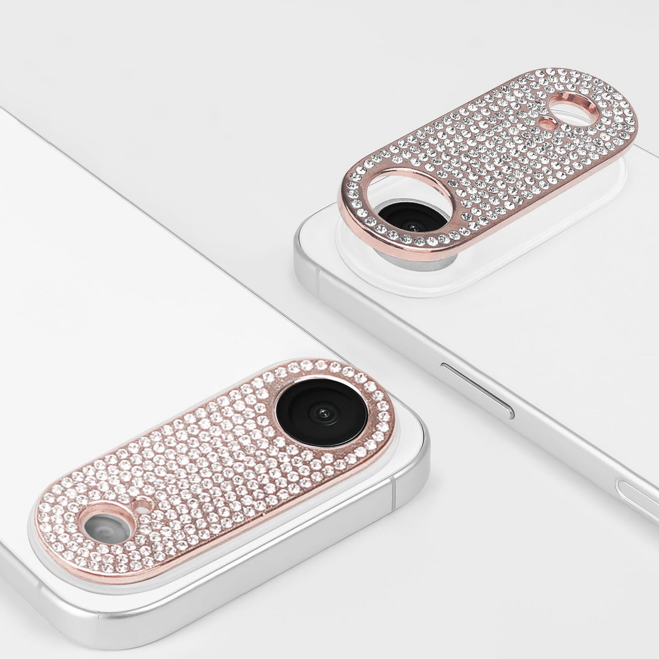 F&uuml;r Apple iPhone 17 Air Kamera Diamant Design Schutz Metall Pink 