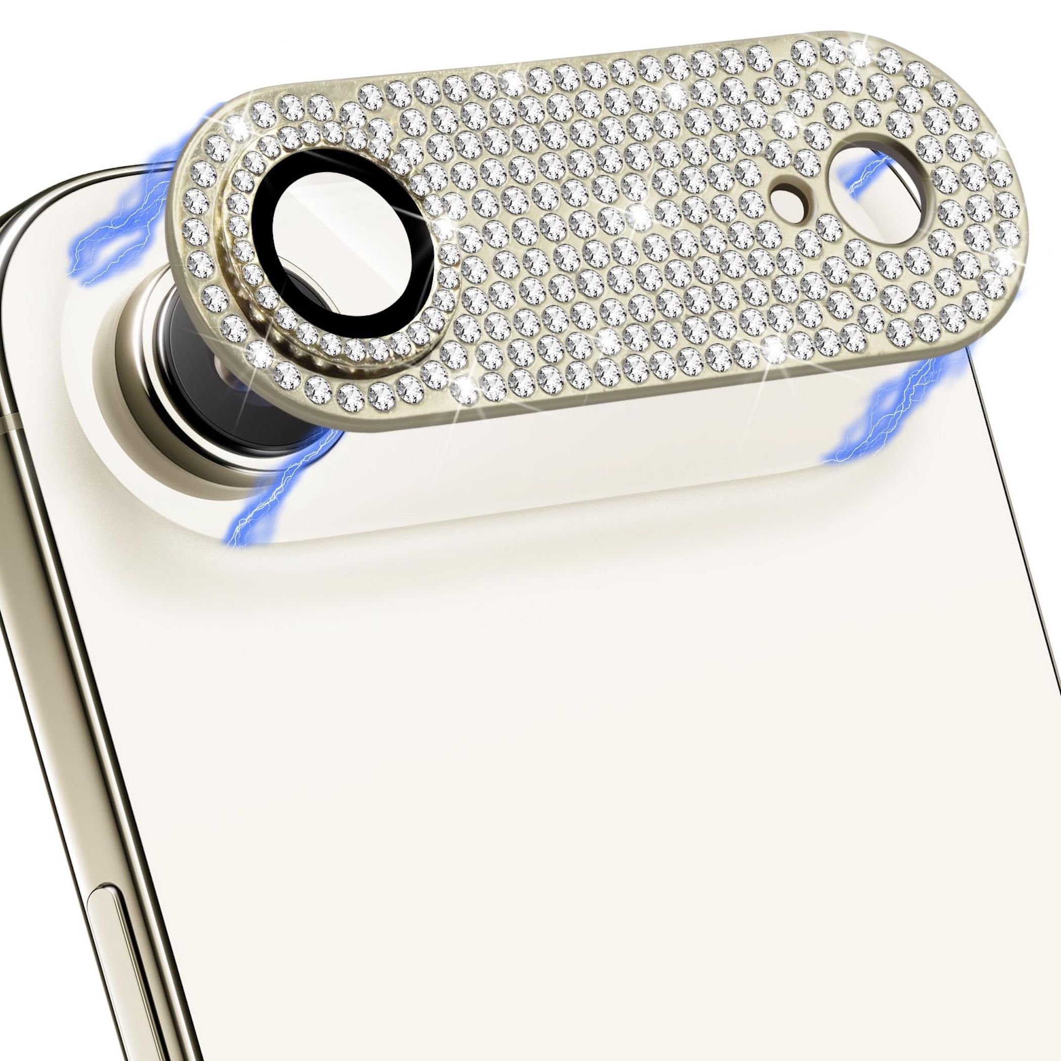 F&uuml;r Apple iPhone 17 Air Kamera Diamant Design Schutz Metall Gold 