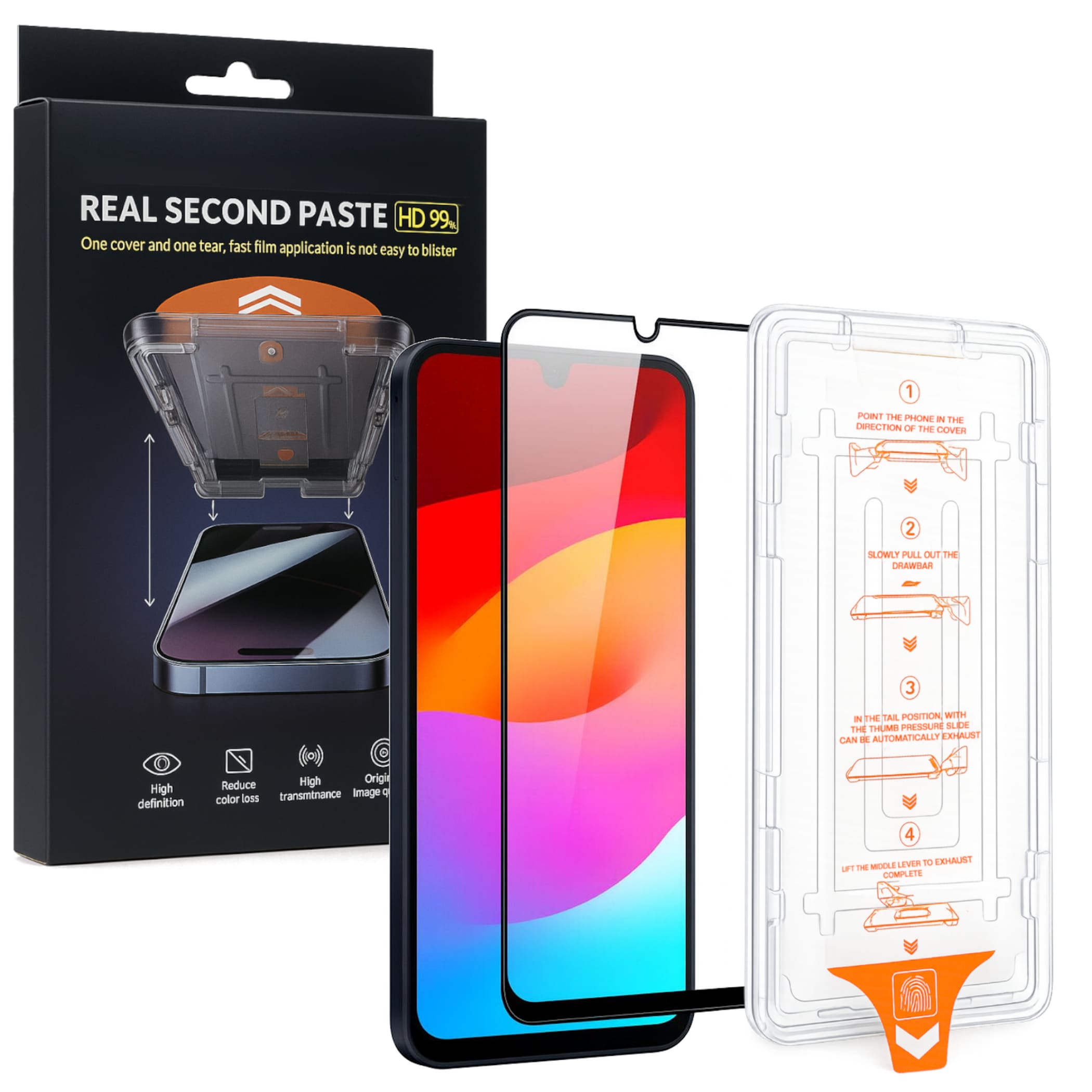 F&uuml;r Samsung Galaxy A16 SnapFit 3D 9H Schutzglas mit Installationshilfe 