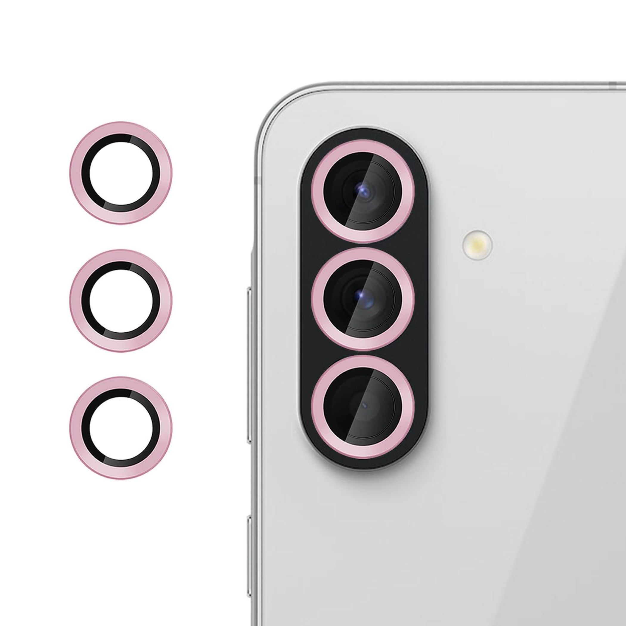 F&uuml;r Samsung Galaxy A37 / A57 5G Kalebol 9H Kamera Schutzglas Rosa 