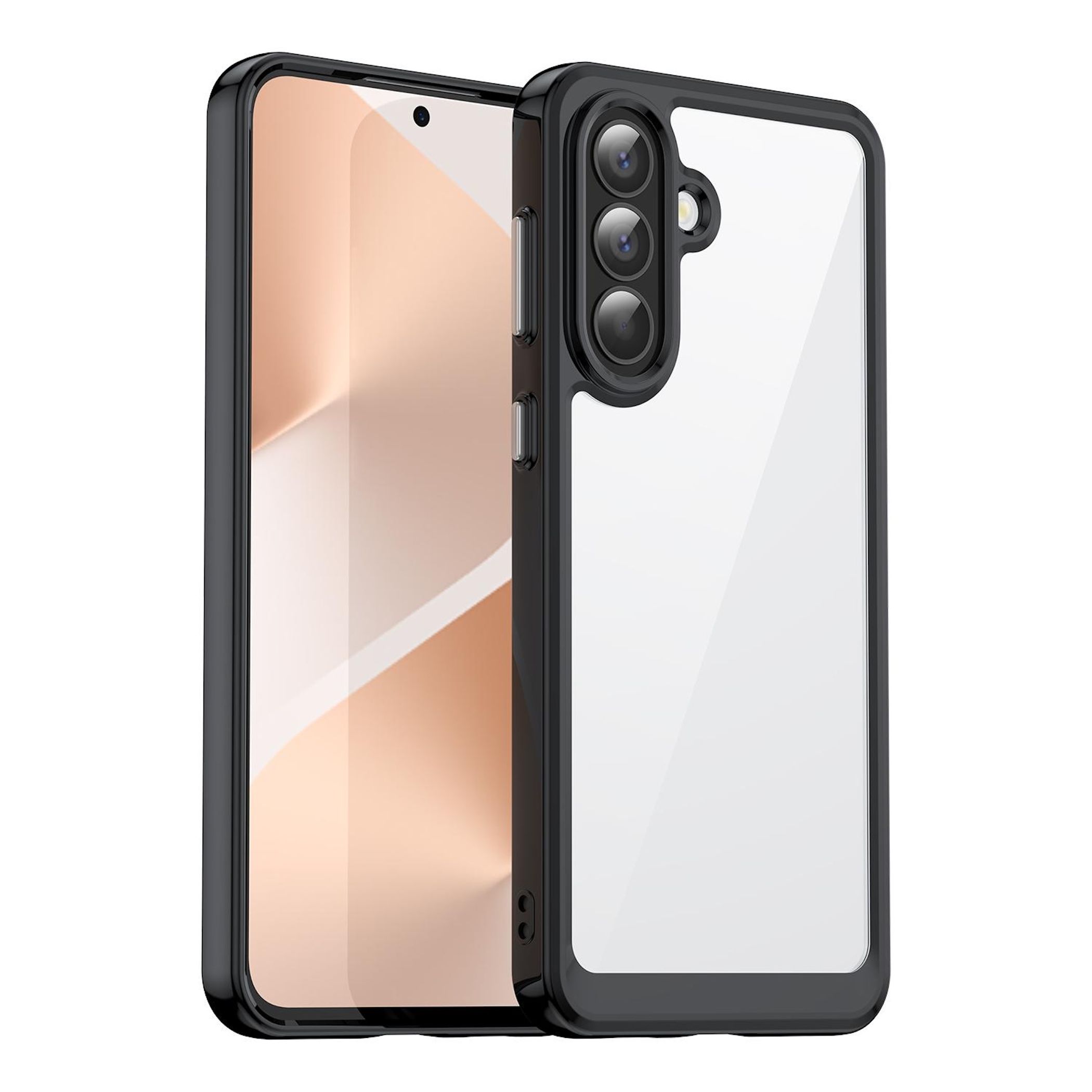 F&uuml;r Samsung Galaxy A57 5G Colorful Serie TPU Acryl Schutzh&uuml;lle Schwarz 