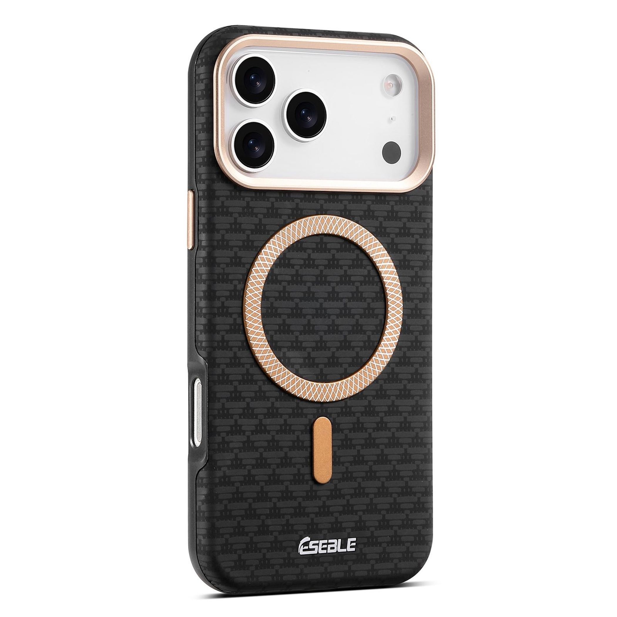 F&uuml;r Apple iPhone 17 Pro ESEBLE Kunstleder TPU Magnet H&uuml;lle Schwarz 