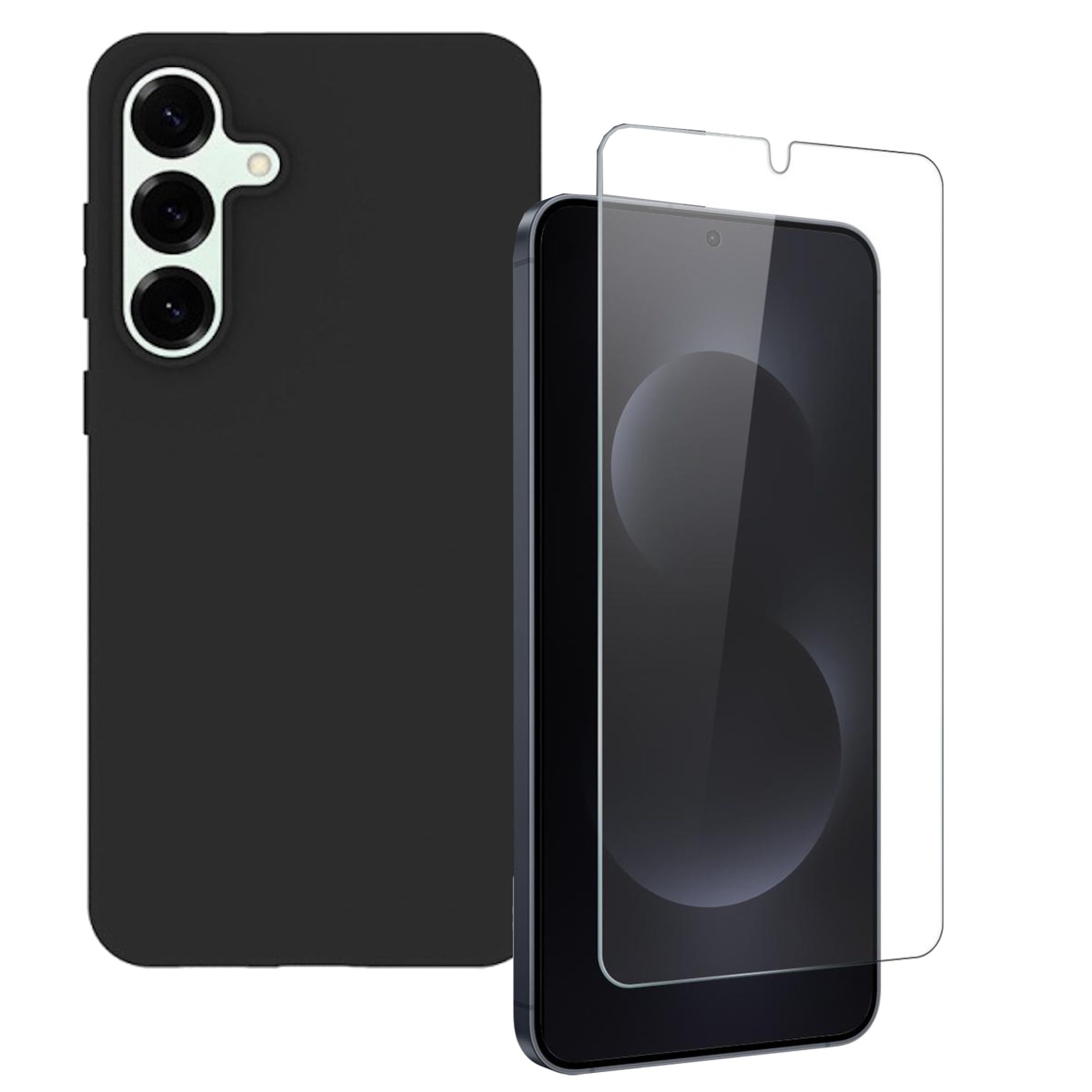 F&uuml;r Samsung Galaxy S26 Plus TPU Schutz H&uuml;lle + 9H Schutzglas Schwarz 