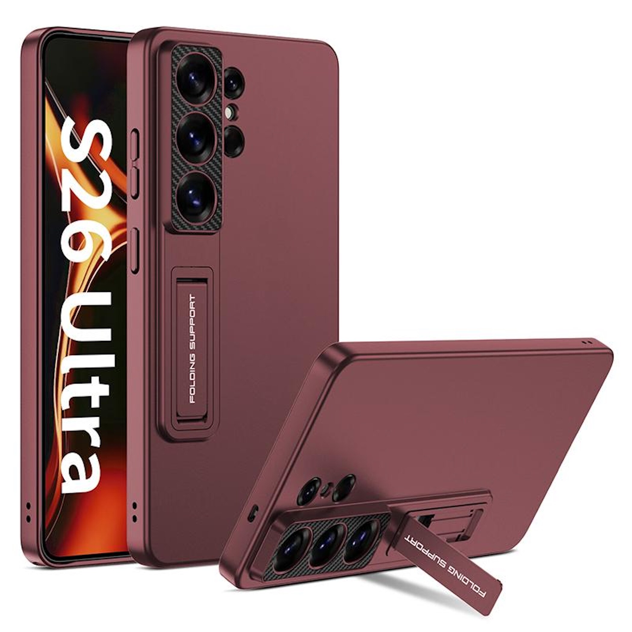 F&uuml;r Samsung Galaxy S26 Ultra 5G St&auml;nder Schutz Handy H&uuml;lle Lila 