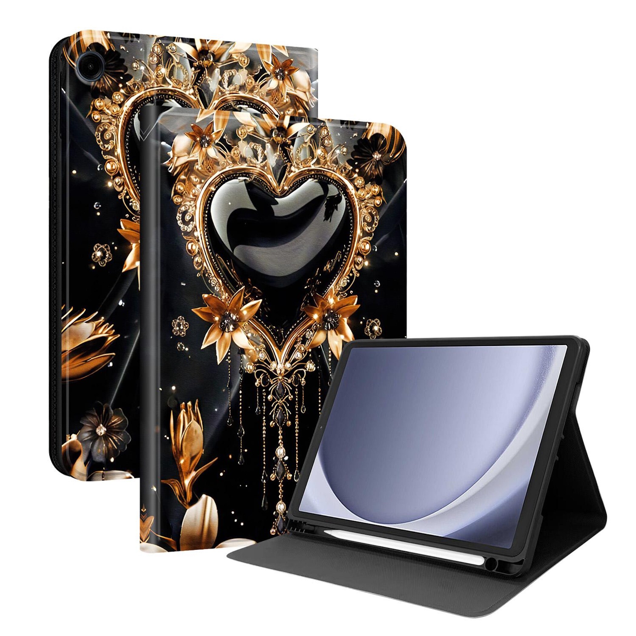 F&uuml;r Samsung Galaxy Tab A11 / Tab A9 Kunstleder Motiv Tasche 