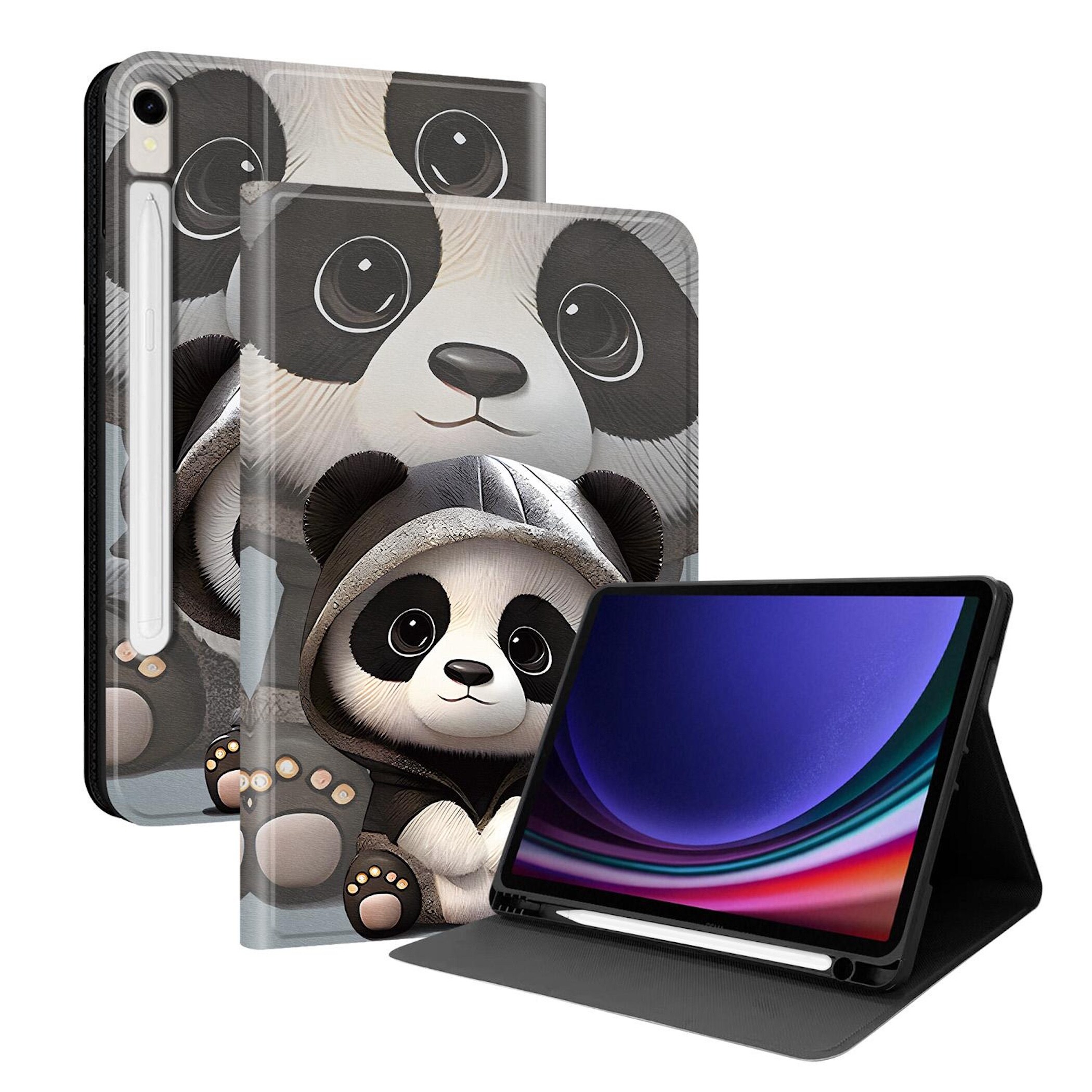 F&uuml;r Samsung Galaxy Tab S10 Lite / S10 FE / S9 Kunstleder Motiv Tasche 